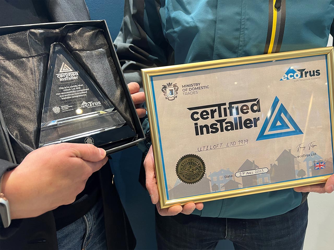 ecoTrus Installer - Certificate and Award
